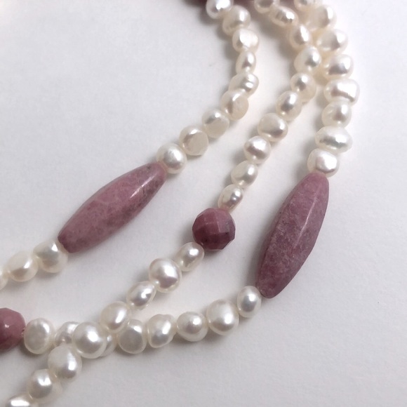 Ross Simons Freshwater Pearl & Rhodonite Necklace - Picture 5 of 8